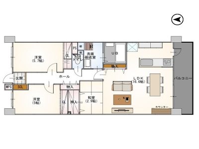 2024年9月のリフォームで２SLDKに間取り変更♪(間取)