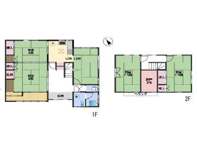 全居室6帖以上の広さの4SLDK(間取)