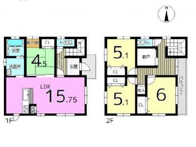 ご家族でのお住まいにちょうどよい４LDKの間取り(間取)