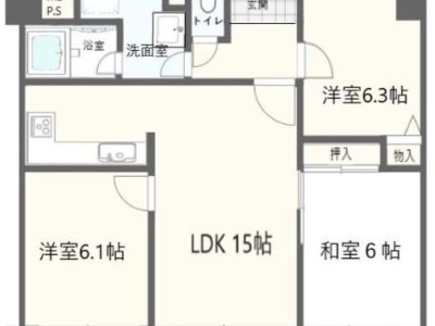 ４DKから３LDKにリフォーム済み♪南東角部屋で両面バルコニーがある間取りです。(間取)