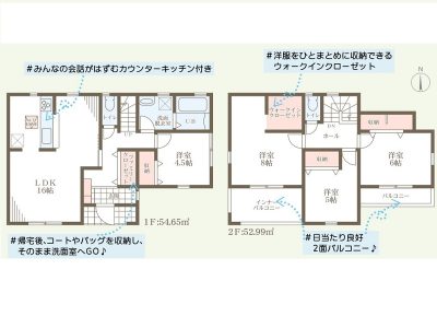 全居室南向きの4LDKの間取り(間取)